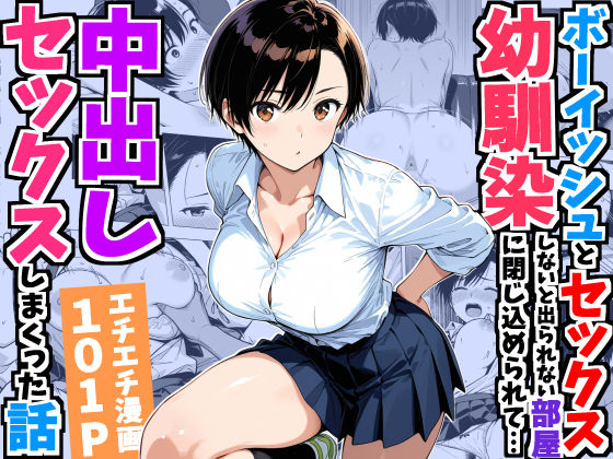 「中出し」 ボーイッシュ幼馴染と「セックスしないと出られない部屋」に閉...