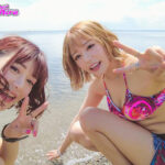 【中出し】 いきなり逆ナンハーレムビーチ 色白ガリ細なキミ達じゃ海は楽しめないからウチらとパコろうよ！！ 浜崎真緒 有村のぞみ 『高画質』