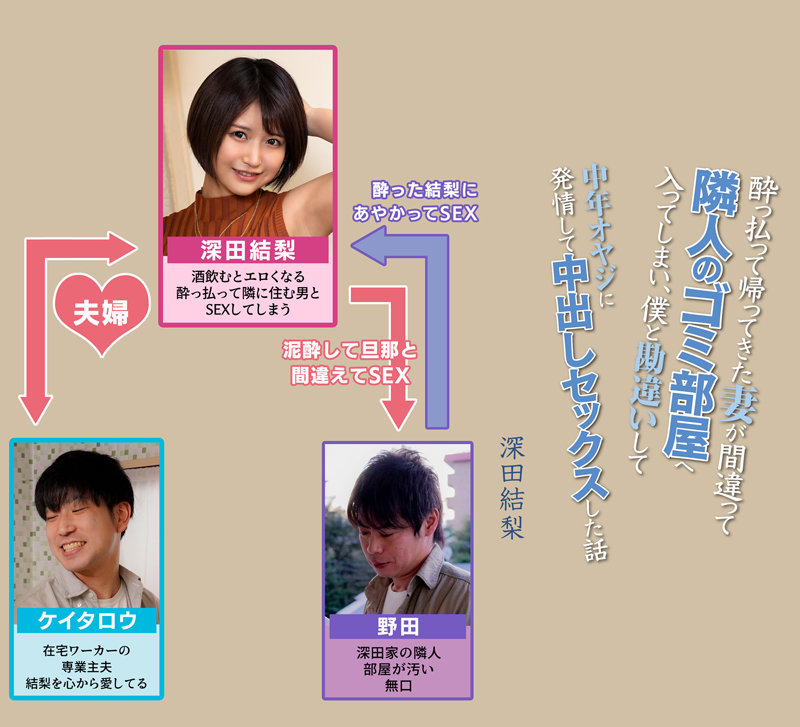 【中出し】 酔っ払って帰ってきた妻が間違って隣人のゴミ部屋へ入ってしま...