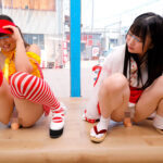 【中出し】 マジックミラー号 ハードボイルド野撮でナンパした仲良し同士のコスプレイヤーが挑戦する先イキディルドチャレンジ！友達より先に潮を吹けたら賞金5万円、負けたら即ハメ中出し！気を抜いたら奥までズブ挿りしてくる絶倫ディルドーに発情腰振りが止められない！ 『FANZA』