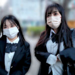 【中出し】 千●県船●市偏差値38女子校に通うおっぱい発育過剰J●塩対応マスク女子（SNSでパパ活始めたて）2人の中出しSEX映像公開 『FANZA』